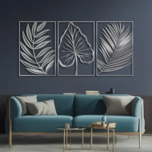 Botanical Metal Wall Art Triptych