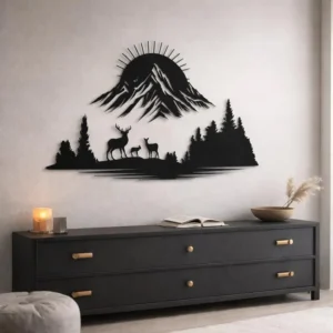 Mountain Wildlife Metal Wall Art