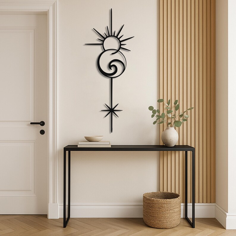 Abstract Sun Spiral Metal Wall Art